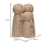 Trio Monks Polyresin Outdoor Showpiece- Sand