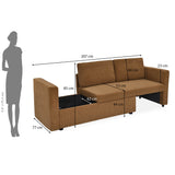 Flip 2 Seater Sofa Cum Bed- Brown