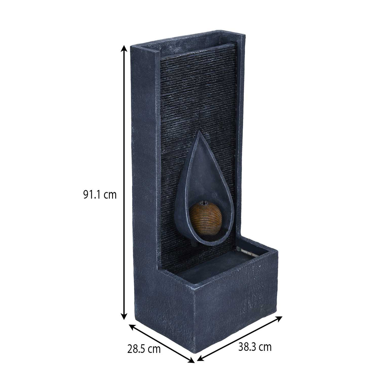 Dewdrop Polyresin Water Fountain- Grey