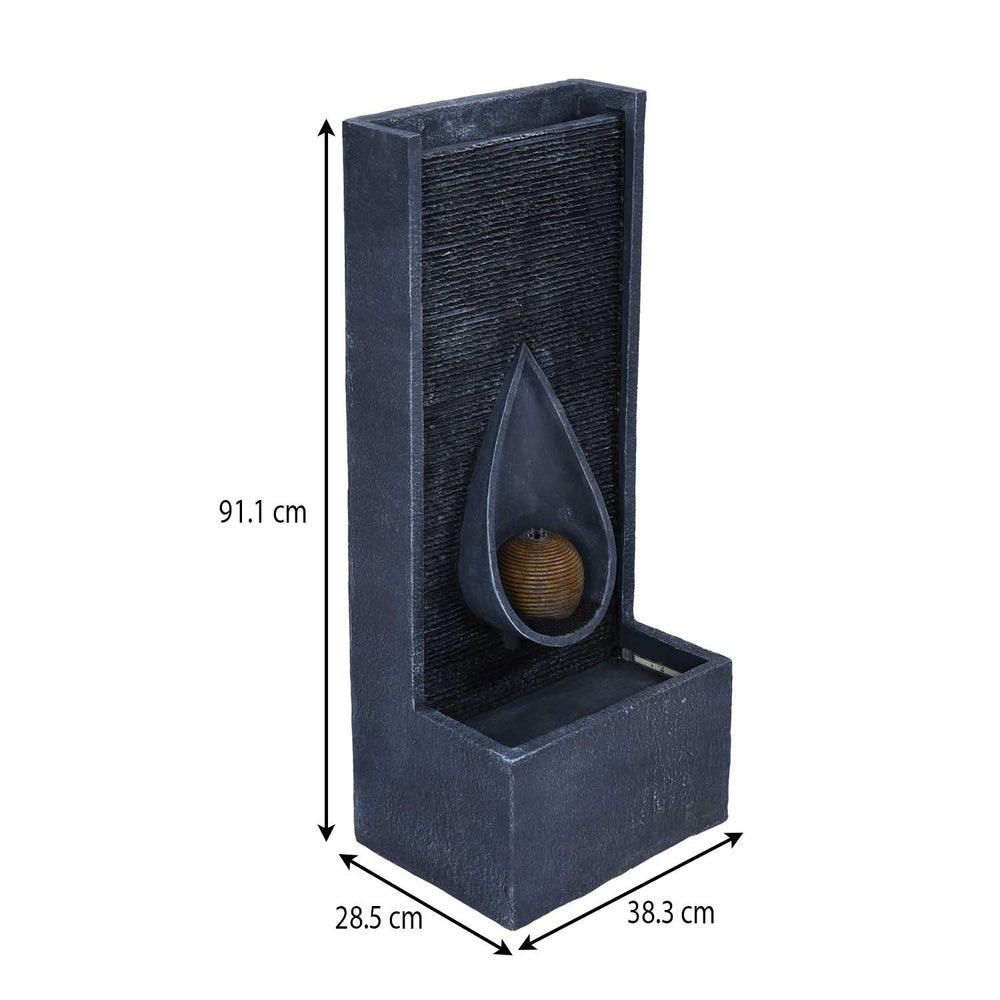 Dewdrop Polyresin Water Fountain- Grey