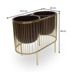 Two Pot Metal Planter- Gold & Brown