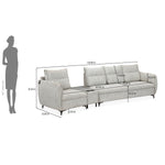 Infinia 1+3 Seater Fabric Sofa Set with Triangle Console- Off White