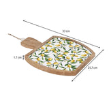 Wooden Cheese Board With Handle- Yellow