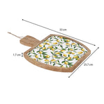 Wooden Cheese Board With Handle- Yellow