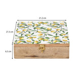 Wooden Masala Box With Stainless Steel Bowls- Yellow