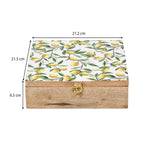 Wooden Masala Box With Stainless Steel Bowls- Yellow