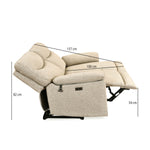 Wagner 3 Seater Electric Recliner Sofa- Beige
