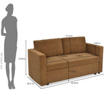 Flip 2 Seater Sofa Cum Bed- Brown