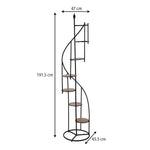 Tall Spiral Planter Stand- Brown and Black