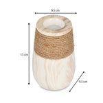 Dual Tone Ceramic Candle Holder- White & Brown, Large
