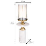 Classic Candle Holder- Gold & White, Large