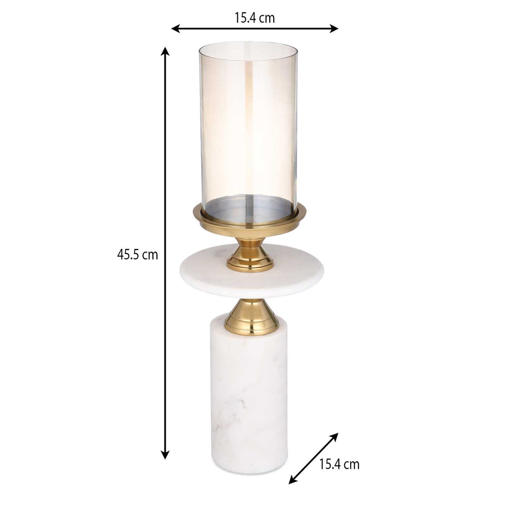 Classic Candle Holder- Gold & White, Large