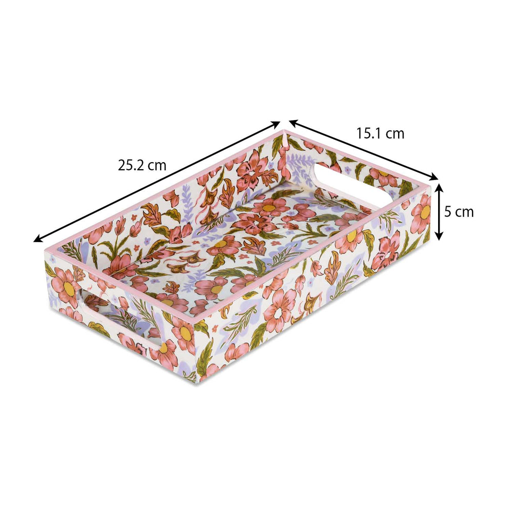 Small MDF Tray with Hand Grip- Pink
