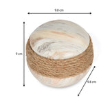 Dual Tone Ceramic Ball Showpiece- White & Brown
