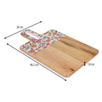 Wooden Serving Board with Handle- Pink