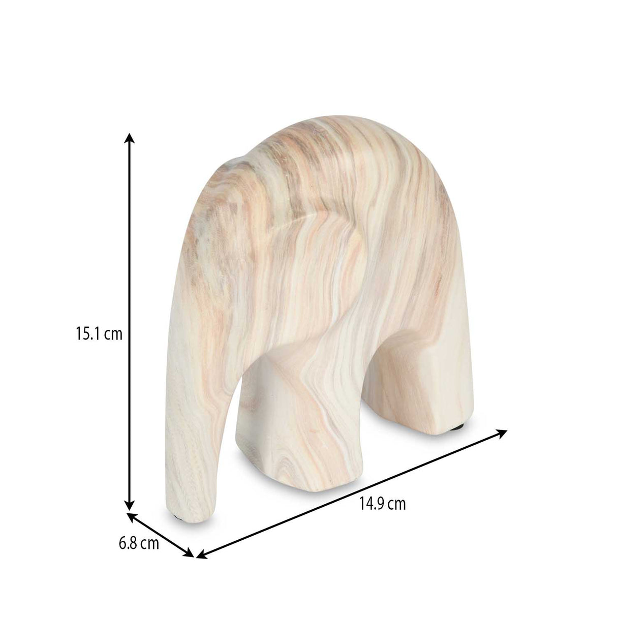 Elephant Ceramic Showpiece- White, 15 cm