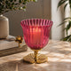 Hurricane Lotus Candle Holder- Pink & Gold