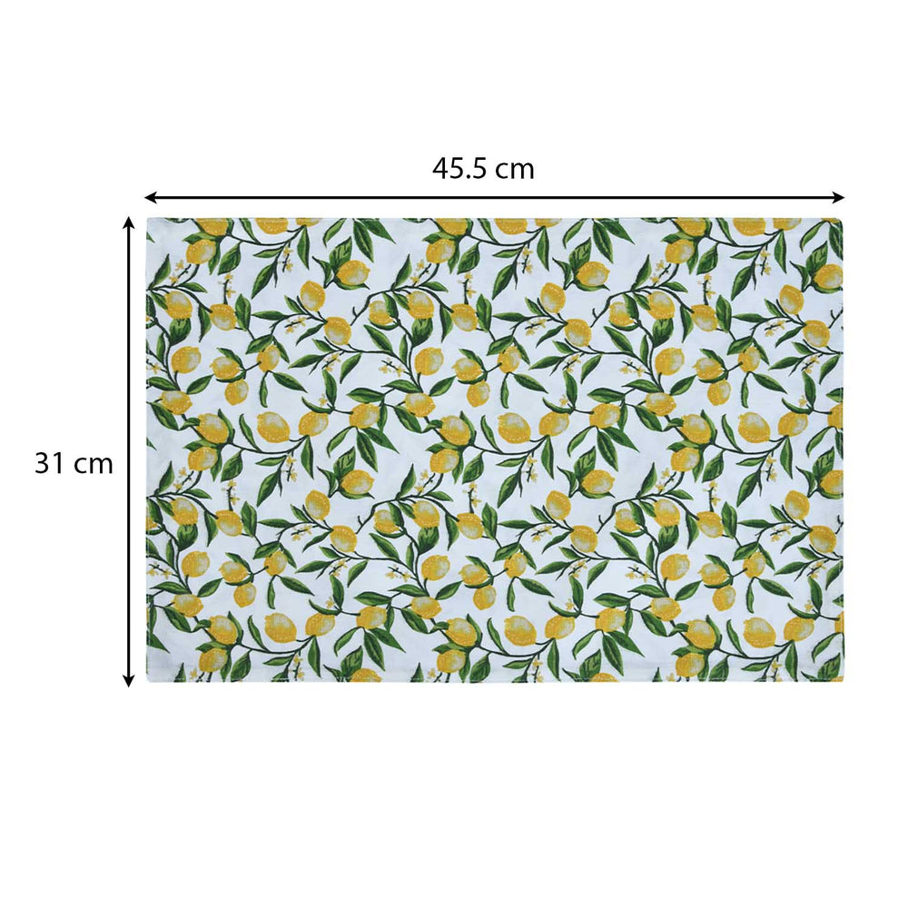 Lemon Lush Cotton Placemat Set of 4- Multicolor