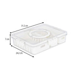 Rectangular 3 Compartment Storage Cannister with Handle- Cream