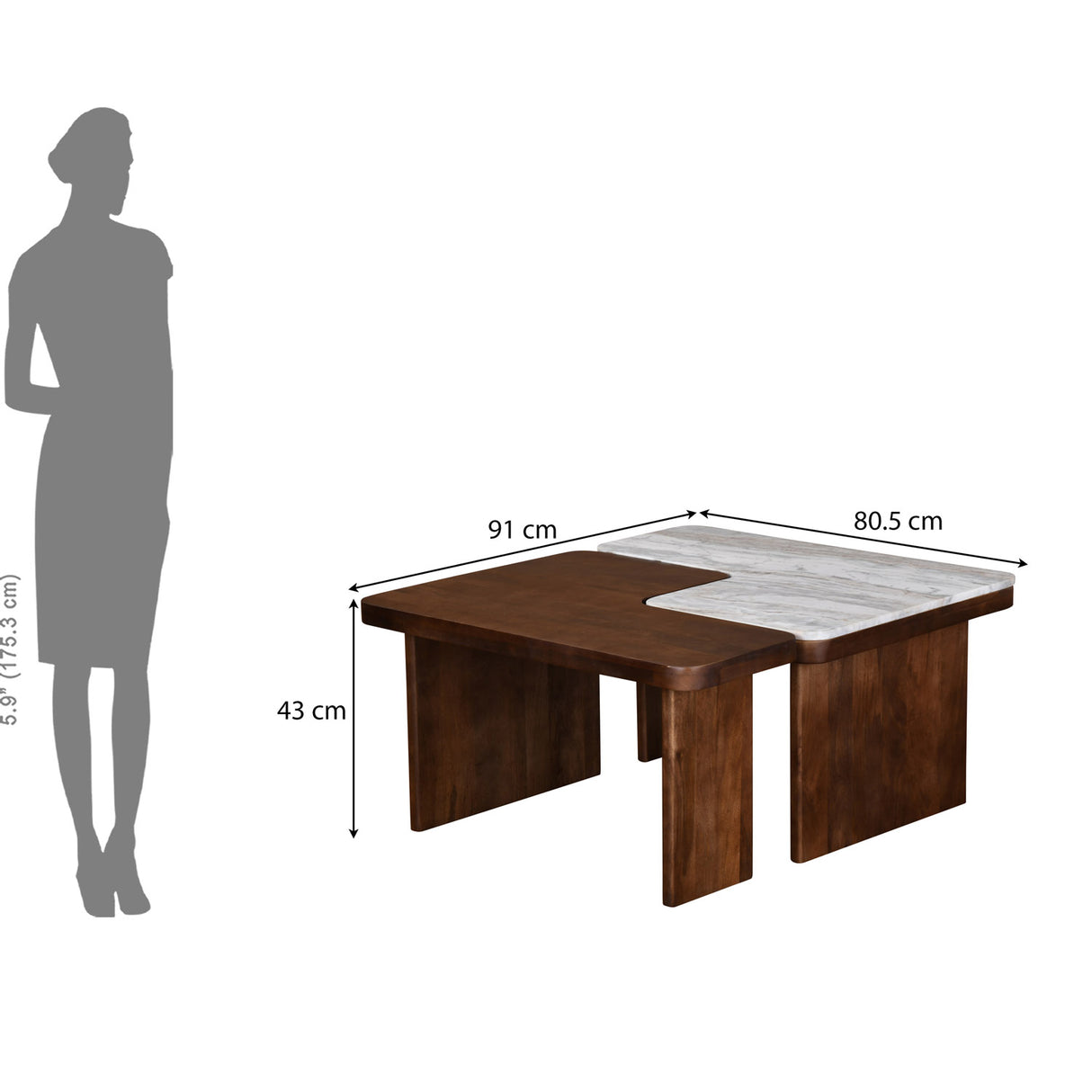 Strata Center Table- Walnut