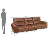 Beatrix 3 Seater Dual Motor Electric Recliner- Brown