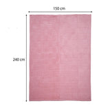 Jacquard Geometric Polyester Single Blanket- Pink