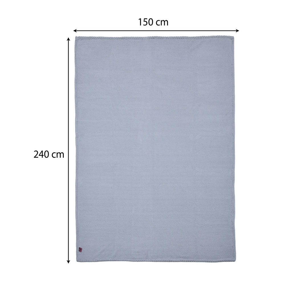 Jacquard Popcorn Polyester Single Blanket- Grey