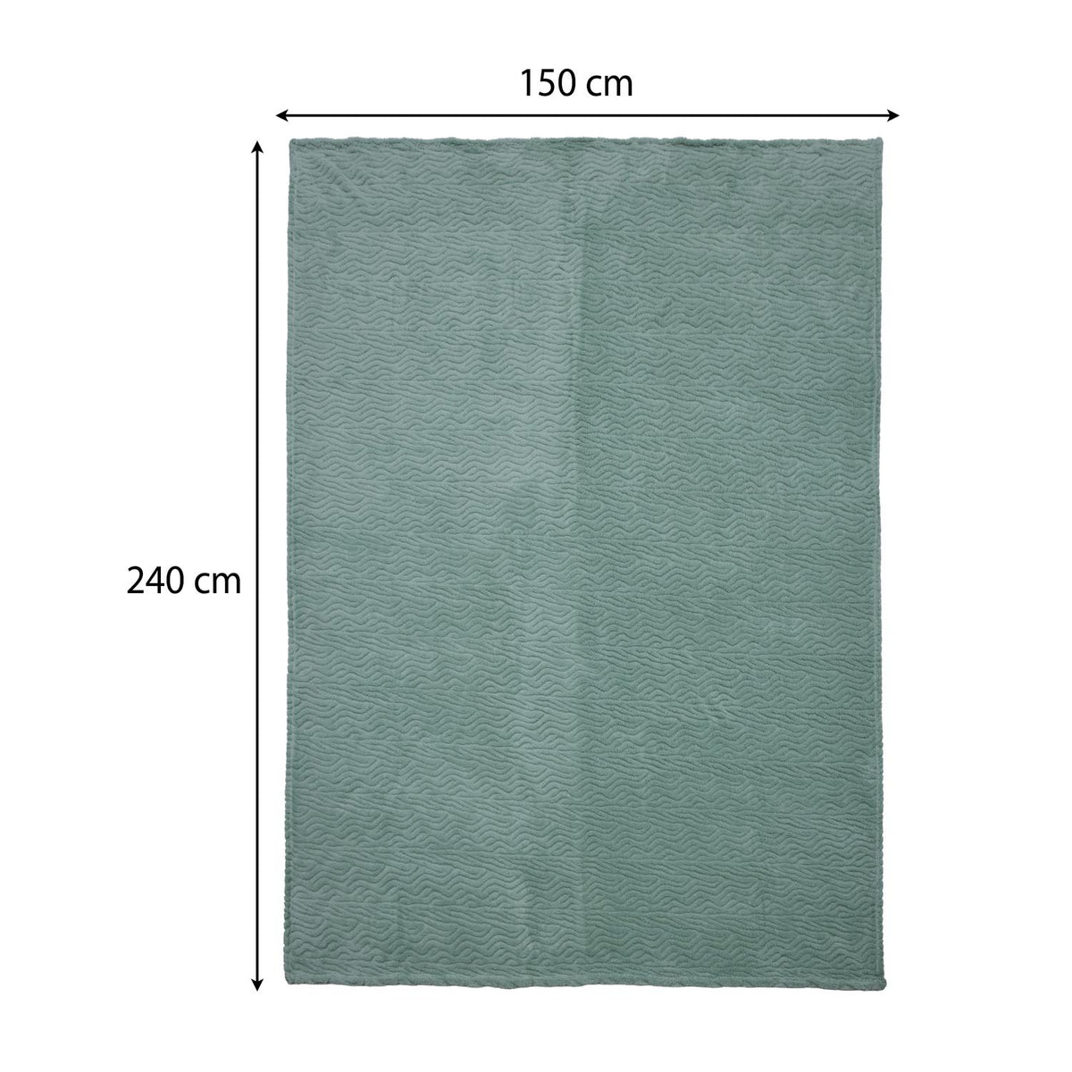 Jacquard Waves Polyester Single Blanket- Green