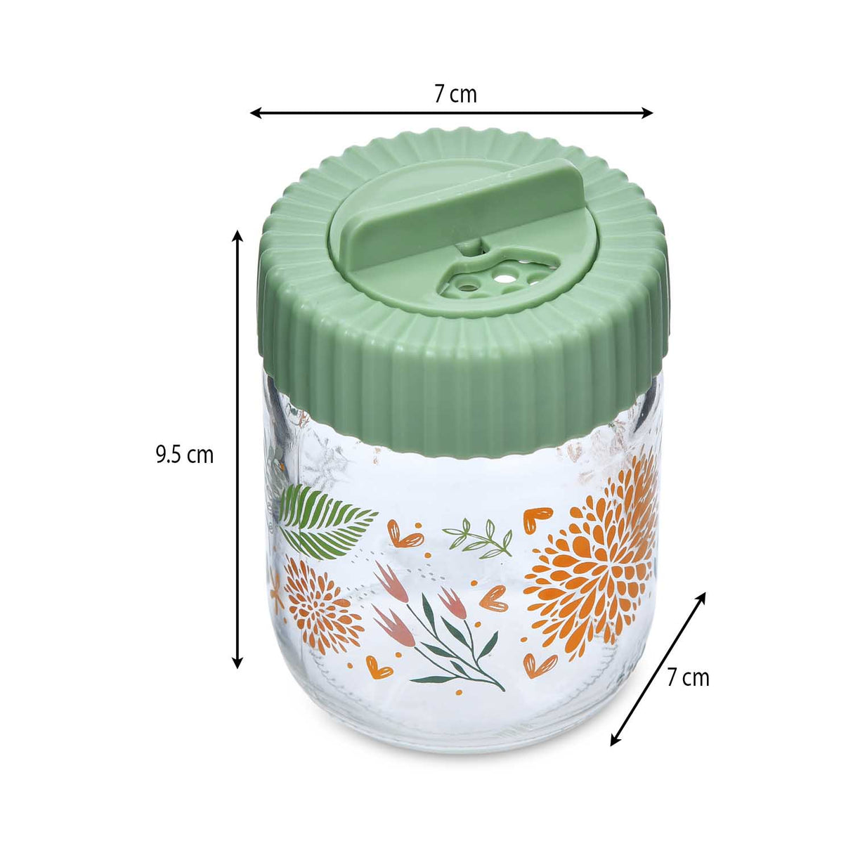 Botanical Print 200 ml Spice Jar- Green