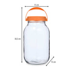 Multipurpose 3 L Storage Jar With Handle- Transparent & Orange