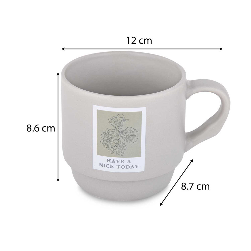 Have A Nice Today Polaroid Printed 350 ml Ceramic Coffee Mug- Beige