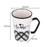 Te Amo Printed 450 ml Ceramic Coffee Mug- Black & White