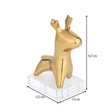 Deer Figurine Metal and Acrylic Showpiece- Gold