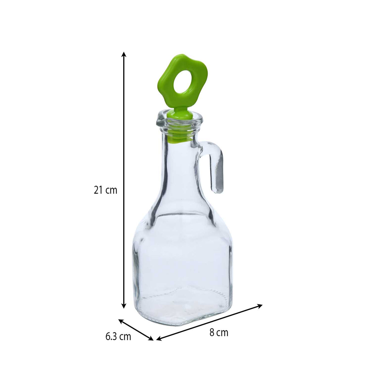 Oil & Vinegar Bottle with Handle- Green,  275 ml