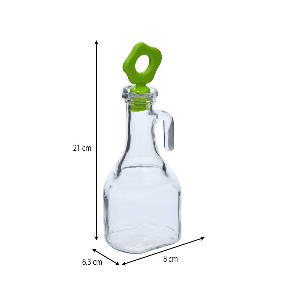 Oil & Vinegar Bottle with Handle- Green,  275 ml