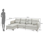 Infinia 4 Seater Fabric Sofa with Right Lounger -Off White
