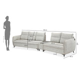 Infinia 3+2 Seater Fabric Sofa Set with Triangle Console- Off White