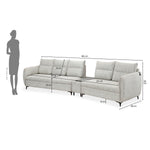 Infinia 3+2 Seater Fabric Sofa Set with Triangle Console- Off White