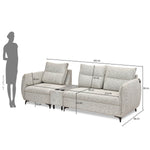 Infinia 1+2 Seater Fabric Sofa Set with Rectangle Console- Off White