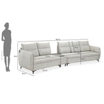 Infinia 2+3 Seater Fabric Sofa Set with Triangle Console- Off White