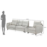 Infinia 3+1 Seater Fabric Sofa Set with Triangle Console- Off White