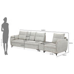Infinia 3+1 Seater Fabric Sofa Set with Triangle Console- Off White