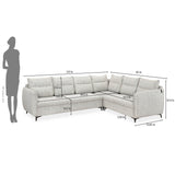 Infinia 3+2+1 Seater Fabric Sofa Set with Left Corner Sofa- Off White