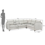 Infinia 3+2+1 Seater Fabric Sofa Set with Left Corner Sofa- Off White