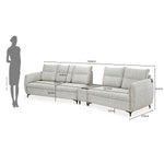 Infinia 3+2 Seater Fabric Sofa Set with Triangle Console- Off White