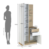 Tron Engineered Wood Dresser- Travertine & White