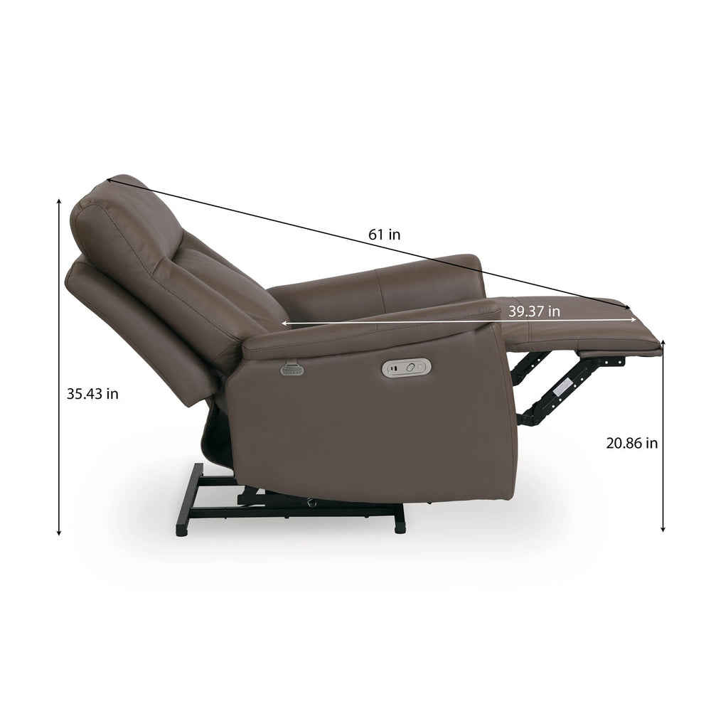 Credal 1 Seater Electric Rocker Recliner Sofa- Brown
