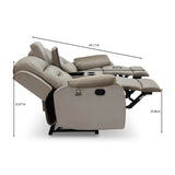 Rosia 2 Seater Recliner Sofa with Console- Light Brown