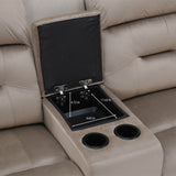 Rosia 2 Seater Recliner Sofa with Console- Light Brown