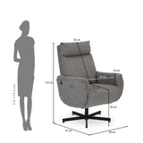 Regno 1 Seater 360-Degree Swivel Electric Recliner - Khaki
